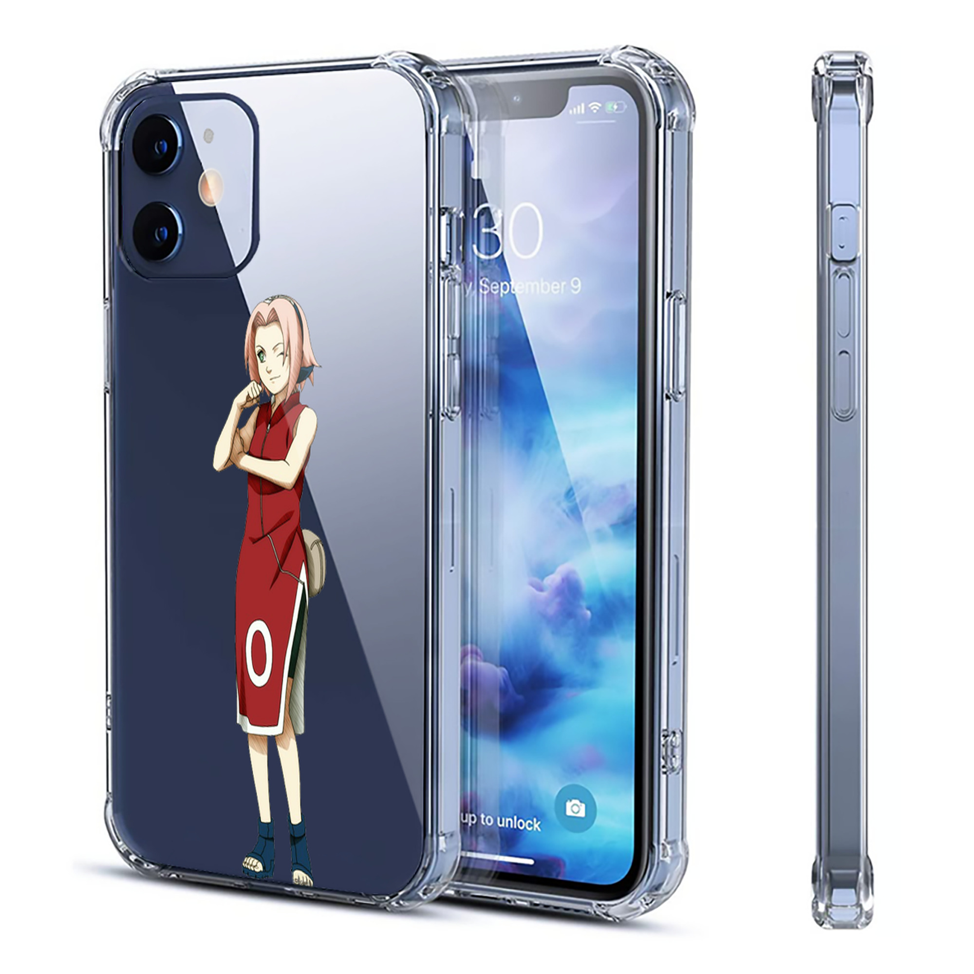 （画像用） NARUTO -ナルト- 春野サクラ Haruno Sakura 【iPhone 12シリーズ対応】透明スマホケース（クリアソフトケース）